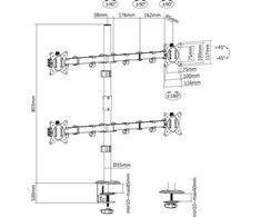 Laikiklis Equip Įrengti stalo laikiklį 4 monitoriams 17" - 32" (650159)