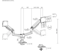 Equip Laikiklis biurkowy na 2 monitory 17" - 35" (650183)