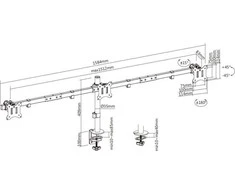 Equip Įrengti Laikiklis biurkovy na 3 monitory 17" - 32" (650158)
