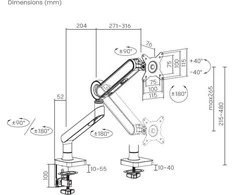 Equip Laikiklis biurkowy na monitorius 17" - 35" Premium (650184)