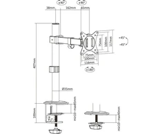 Equip Laikiklis biurkowy na monitorius 17" - 32" (650156)