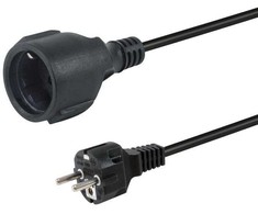 Equip Maitinimo kabelio jungtis Schuko -> CEE7/3 3,00 m juoda