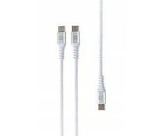„ER Power“ išmanusis kabelio ilgintuvas – USB-C / 2 x USB-C 100 W, 1,5 m, baltas – saugumo garantija.