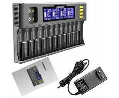 Uniwersalna Universali Universalus AA AAA baterijų įkroviklis, 12 kanalų, LCD ekranas - ER1156