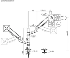 „Ergo Office“ monitoriaus laikiklis 2 monitoriams, 17–32 colių, 1–10 kg, ER-692 B