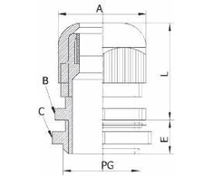 Ergom Kabelių sandariklis poliamidinis M63 IP68 DP-EN 63-2 HM BK juodas (E03DK-01040128001)