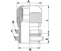 Ergom Kabelinė įvadinė tarpinė poliamidinė M63 IP68 DP-EN 63-2 HM pilka (E03DK-01040100901)