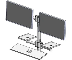 Ergonomic Solutions Wall mounted pole with dual