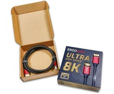 Ergosolid HDMI 2.1 kabelis 8K@60Hz 48Gbps – 2m (OFC varis, apvalkalas, eARC, Atmos, HDR) (HDMI-200CM)