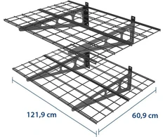 Ergosolid PG24B - Pakabinama metalinė garažo lentyna. Tvirta iki 90 kg!