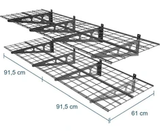 Ergosolid PG26B - Dviguba metalinė pakabinama garažo lentyna. Tvirta iki 90 kg kiekviena lentyna!