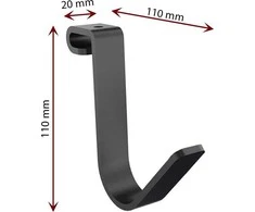 Ergosolid SG12B - Plieniniai kabliukai garažo lentynoms, 4 vnt. Tvirti iki 22 kg!