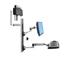 Laikiklis Ergotron Ergotron LX - montavimo rinkinys (CPU-Halter, Maushalterung, 2 Schienenabdeckungen, Tastaturarm, 2 Kabelkanale, Handgelenkkissen, Wandschiene 10'', Wandschiene 34'', Ekranas-Befestigung, Mauspad) - fur LCD-Ekranas / PC-Ausrustung - kleiner CPU-Halter