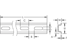 ERICO 35 x 7,5 mm skersmens perforuotas PDR (557850)
