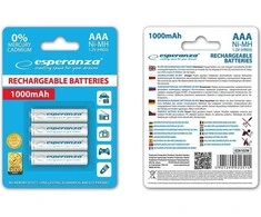 Esperanza Baterija AAA / R03 1000mAh 4 vnt.