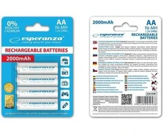 Esperanza Baterija balta AA / R6 2000mAh 4 vnt.