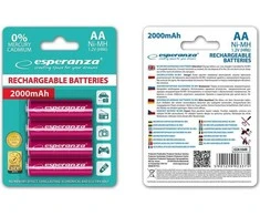 Esperanza Raudona baterija AA / R6 2000mAh 4 vnt.