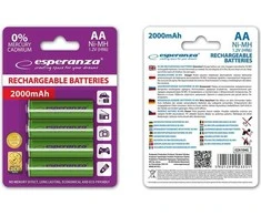 Esperanza Žalia baterija AA / R6 2000mAh 4 vnt.