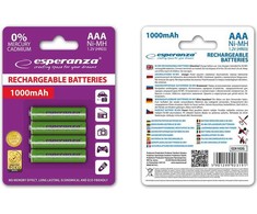 Esperanza Baterija AAA / R03 1000mAh 4 vnt.