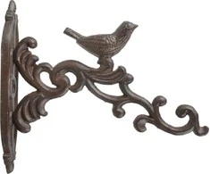 Gėlių vazono laikiklis Esschert Design BR21, 21,6 cm x 4,7 cm, 19,1 cm, metalinis, rudos spalvos.