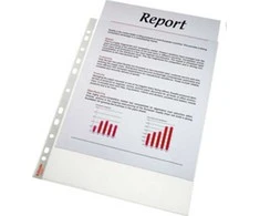 Leitz Esselte Plastikowa kieszeń A5 0,09mm wytłoczenie 100szt/pak su/balta su perforacją - (100 vnt.)