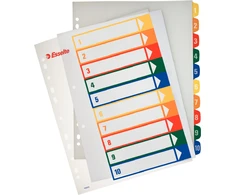 Skiriamieji lapai Esselte Project, A4, 1-10 spalvos, plastikiniai 0807-118