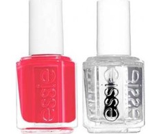 Set Essie: Nail Enamel Vegan Glossy Shine Finish Nagų lakas 72 Peach Daiquiri 13.5 ml + Nail Care - Good To Go Top Coat Nail Strengthening Lacquer, 5 ml