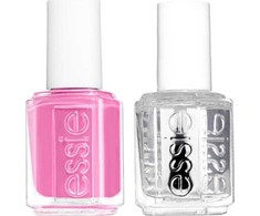 Rinkinys „Essie“: Nagų lakas „Vegan Glossy Shine Finish“ 20 Lovie Dovie 13,5 ml + Nagų priežiūra - „Good To Go Top Coat“ nagų stiprinimo lakas, 5 ml