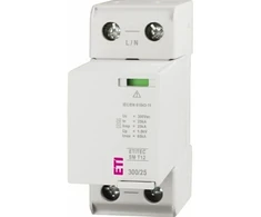 Eti Polam Viršįtampių ribotuvas, T1+T2 (B+C) tipo, ETITEC SM T12 300/25, 4+0, kombinuotas (varistorius + kibirkšties tarpas), Iimp=25kA, TN-S 002440572