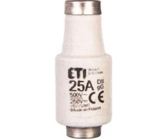Eti-Polam Saugiklis įdėklas 25A DII gG / BiWtz 500V AC / 250V DC E27 002312407 / 5szt. /