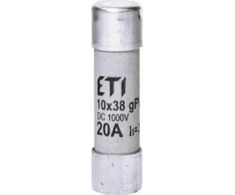 Eti-Polam Saugiklio įdėklas cilindrinis PV 10x38mm 20A gPV 1000V DC CH10 002625085