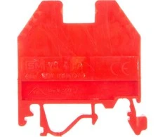 Pliusinis gnybtas ETI DIN, 4 mm², 2 viet., 32 A, raudonas