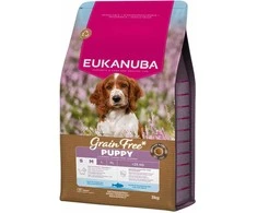 Šunų maistas - EUKANUBA Be grūdų šuniukams mažiems/vidutiniams jūrų žuvies 3kg