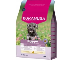 Šunų maistas - EUKANUBA Puppy Small sausas šunų ėdalas su vištiena, 33% baltymų, 21% riebalų, 3kg