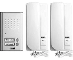 Eura EURA ADP- 47A3 DOPIO interphone - sidabro, dviejų šeimos, laisvų rankų, 2 įvesties paslaugos