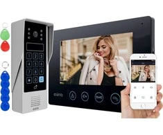 Eura EURA VDP- 90A3 DELTA + juoda 7 "', pilnas hd, WiFi, 2 įėjimai, šifravimo, artumo skaitytuvas, ahd, tuya