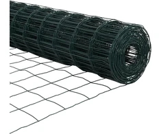 Eurų tvora su betono baze 25 x 0,4 m PVC dengtas plienas Žalia
