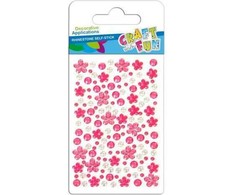 Euro Trade Rožinė Dekoratyviniai krištoliniai karoliukai CRAFT with FUN Rožinė Flowers, lipnūs