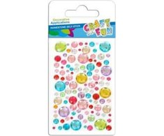 Euro Trade Dekoratyviniai krištoliniai karoliukai CRAFT with FUN, lipnūs, įvairių spalvų ir dydžių