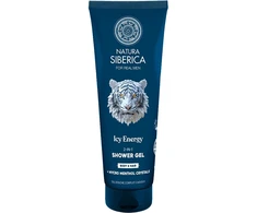 EUROBIOLAB Natura Siberica „For Real Men“ 2 viename dušo želė kūnui ir plaukams „Icy Energy“ 200 ml