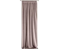 Naktinė užuolaida iš minkšto aksomo Eurofirany DIVA LINE RIA 140X270 cm, juosta/ tunelis/ kabliukai, 300 g/m2, spalva: pudrinė