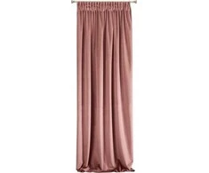 Naktinė užuolaida iš minkšto aksomo Eurofirany DIVA LINE RIA 140X270 cm, juosta/ tunelis/ kabliukai, 300 g/m2, spalva: tamsiai rožinė