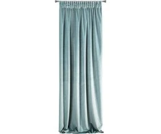 Naktinė užuolaida iš minkšto aksomo Eurofirany DIVA LINE RIA 140X270 cm, juosta/ tunelis/ kabliukai, 300 g/m2, spalva: žydra