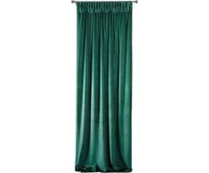 Naktinė užuolaida iš minkšto aksomo Eurofirany DIVA LINE RIA 140X270 cm, juosta/ tunelis/ kabliukai, 300 g/m2, spalva: tamsiai žalia