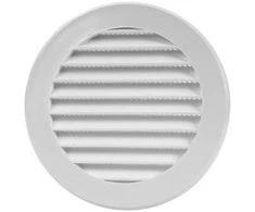 Plast. ventiliacijos grotelės EUROPLAST VR125, D125, baltos