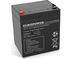EUROPOWER EP serijos 12 V 5 Ah T1 AGM akumuliatorius (tarnavimo laikas 6–9 metai)
