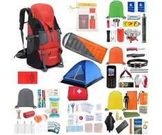 Evakuacinė kuprinė su įrangos rinkiniu „Viskas, ko jums reikia“, „Readypack X2“, raudona