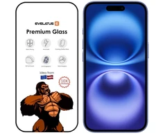 Evelatus Apsauginis stiklas Apple iPhone 16 Corning Gorilla Glass Anti-Static 3D Full Cover 10X Stronger Juodas EVEGL1610X
