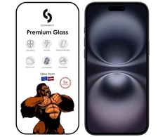 Evelatus Apsauginis stiklas Connect Apple iPhone 16 Plus Corning Gorilla Glass Anti-Static 3D Full Cover 5X Stronger Juodas EVE16PGLAS10PL