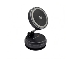 Evelatus Automobilinis laikiklis Qi2 25W Magnetic belaidis automobilinis įkroviklis – AutoSpring spiraling laido USB C į USB C jungtis 1,2 m Juodas (EVEUN25WMWCSCH)